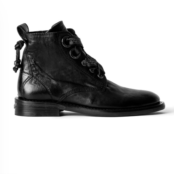 Zadig & Voltaire Shoes - Zadig & Voltaire Laureen Roma Leather Combat Boots – Size 40 (Noir)